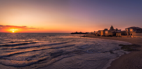 Golden Sunset Over Punta Secca, Enchanting Sicilian Coastline at Dusk, Italy