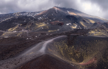 Majestic Landscapes of Etna Park Showcasing Volcanic Beauty in Sicily, Italy