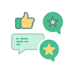 Fototapeta premium Customer Feedback and Review Icons with Speech Bubbles