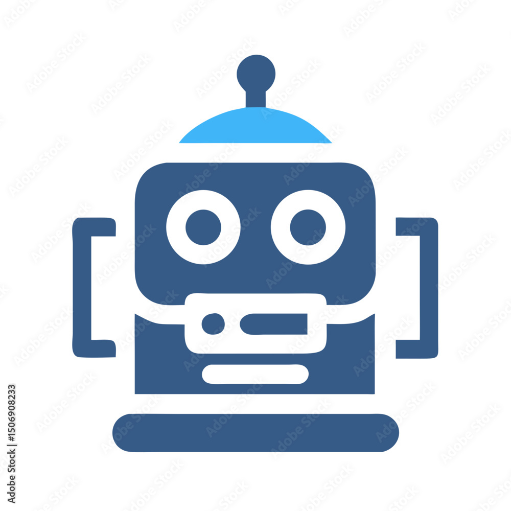 Aufkleber flat design robot illustration with basic features on white background