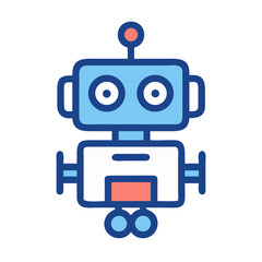 Cartoon robot illustration isolated on White Background for design