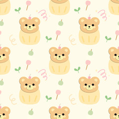 Seamless pattern with bears