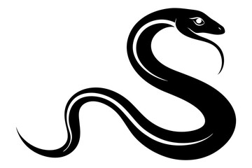 Elegant Snake Silhouette on White Background Graphic Design Animal Logo Vector