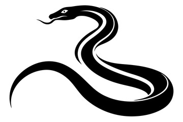 Obraz premium Snake Silhouette Design Elegant Serpent Illustration