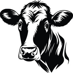 Obraz premium Cow with Flower Svg, Cow Face Svg