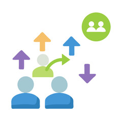 Concept of Teamwork and Progress in Simple Flat Design