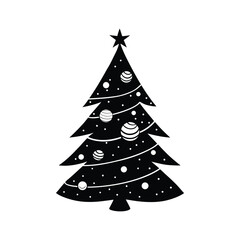 Christmas Tree with Galaxy Themed Ornaments and Sparkle