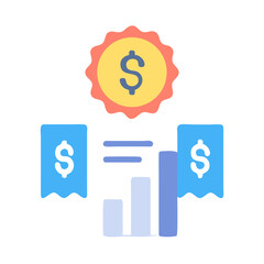 Financial statistics with money and business chart on White