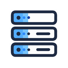 Stacked Server Rack Icon Representing Data Storage and Networks