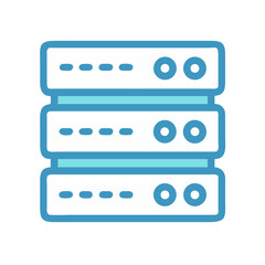 Minimal server stack icon design against White Background