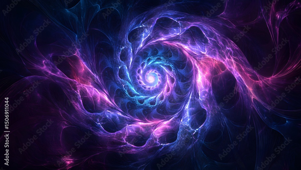 Aufkleber abstract background with blue and purple glowing lines, creating an elegant swirling effect on a dar