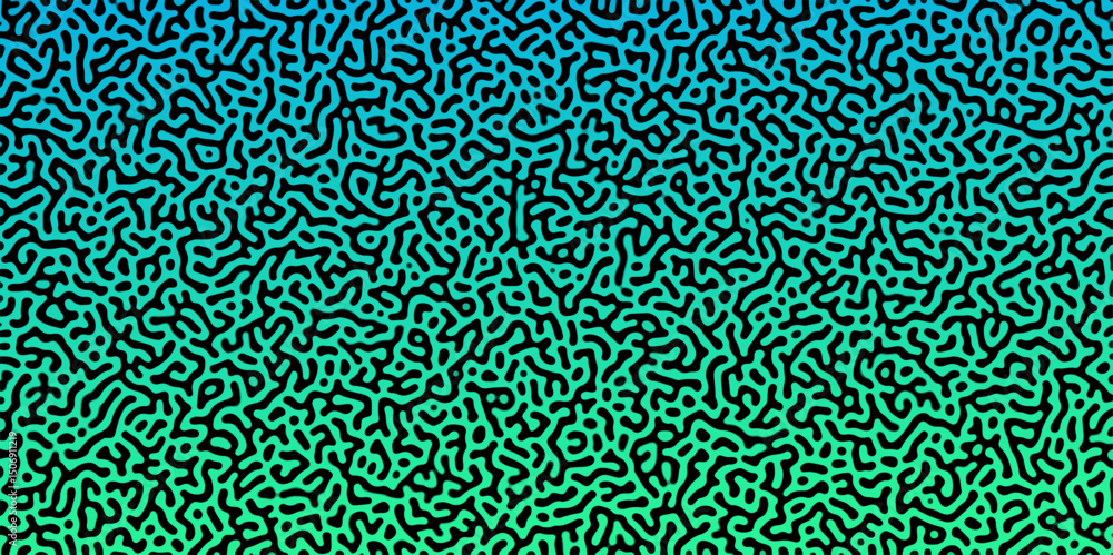 Poster abstract reaction-diffusion turing pattern natural texture green gradient color scheme. linear desig