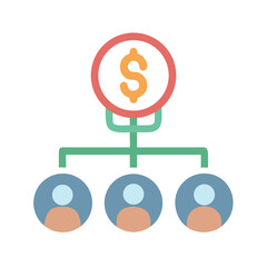 Team funding and investment distribution with monetary symbol