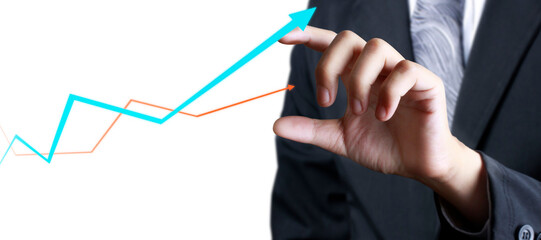 Business growth strategy office setting infographic professional environment close-up view data...