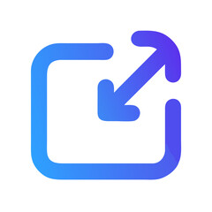 Stylish external link icon with blue gradient on White