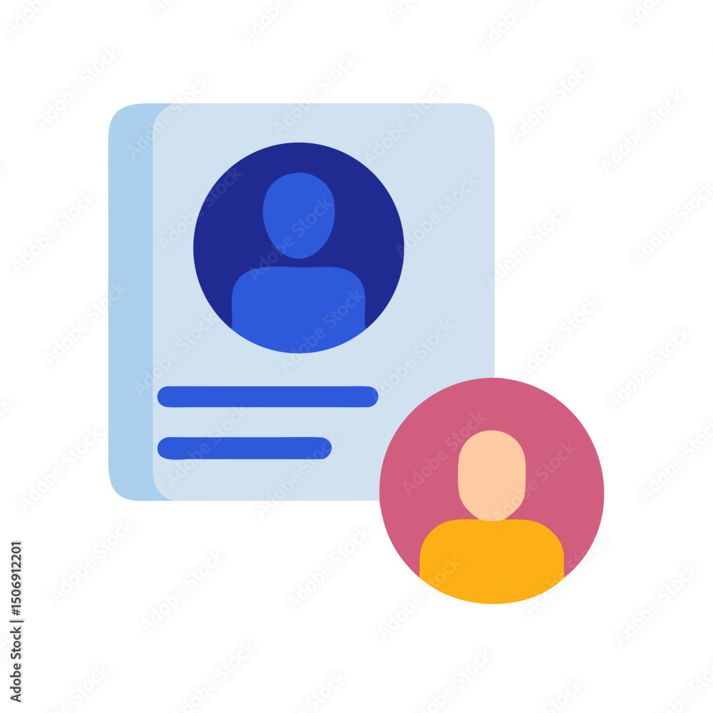 Poster digital profiles and social networking modern flat design icon