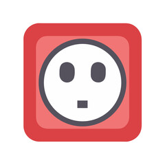 Fototapeta premium Simple graphic illustration of a power outlet on White