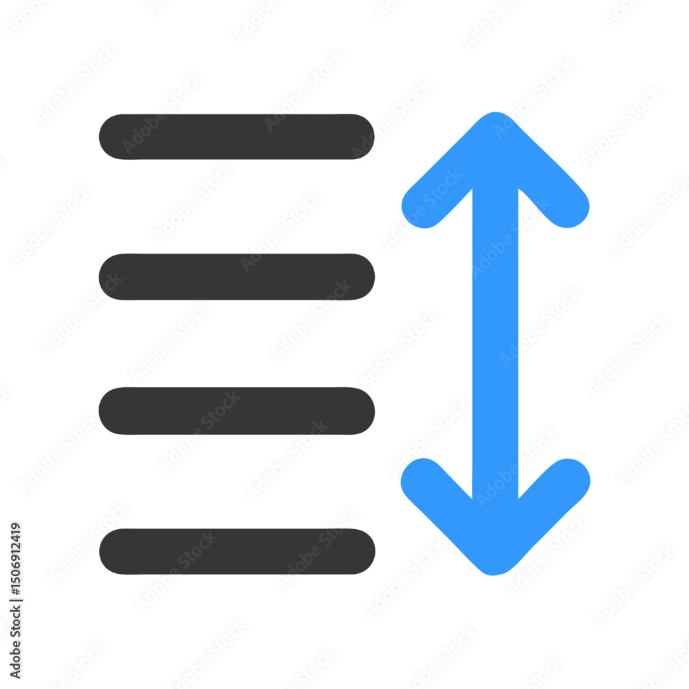 Poster flat design icon representing filtering and sorting capabilities