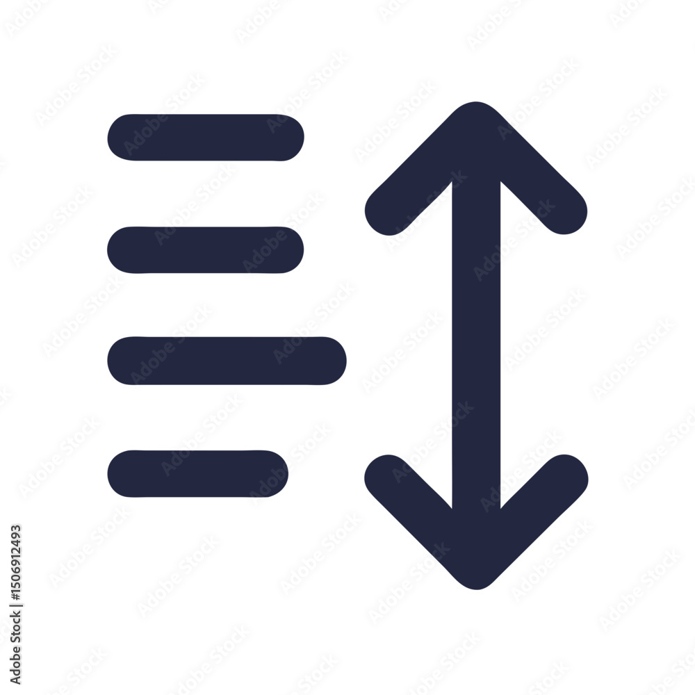 Poster sort and filter icon for data management and interfaces