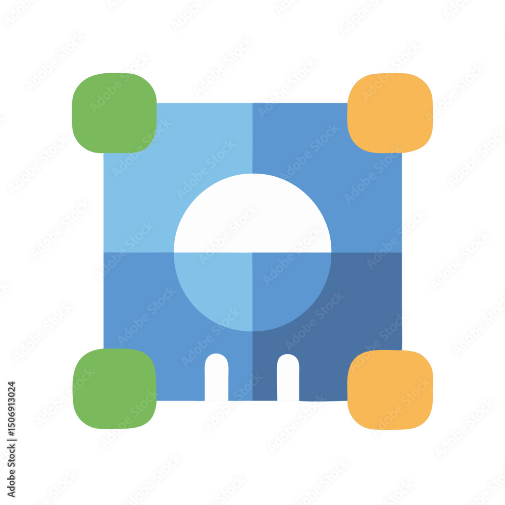 Aufkleber abstract design with rounded shapes and geometric composition