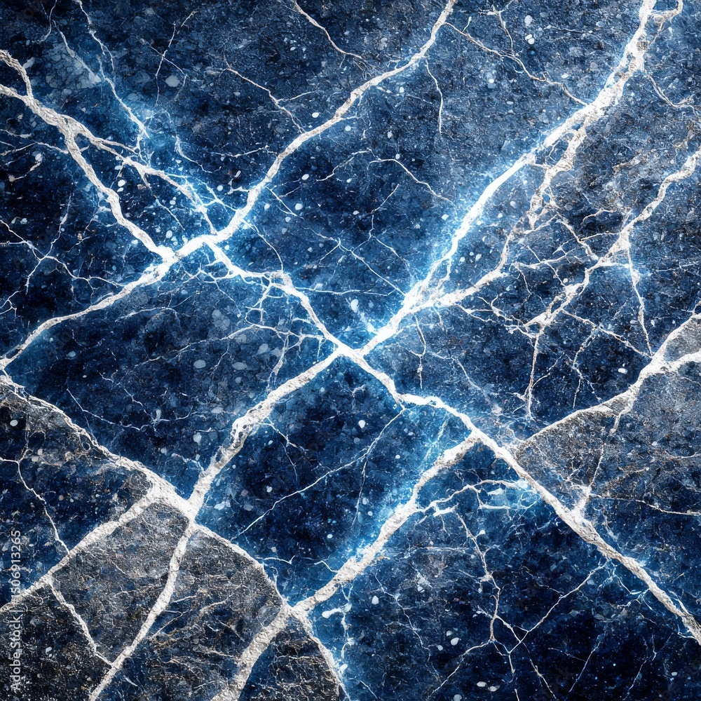 Poster abstract blue marble texture with veins: a mesmerizing geological display of natural beauty and comp