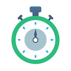 Simple flat-style stopwatch illustration on a White Background