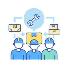 Logistics teamwork vector illustration for company business services