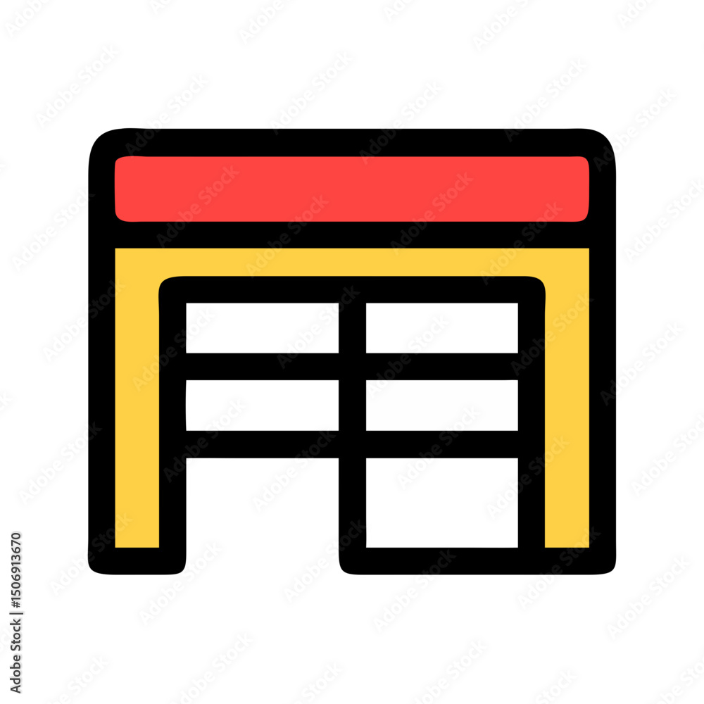 Aufkleber abstract minimalist graphic of a table with simple geometry