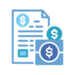 Financial report with money coins: business and banking concept