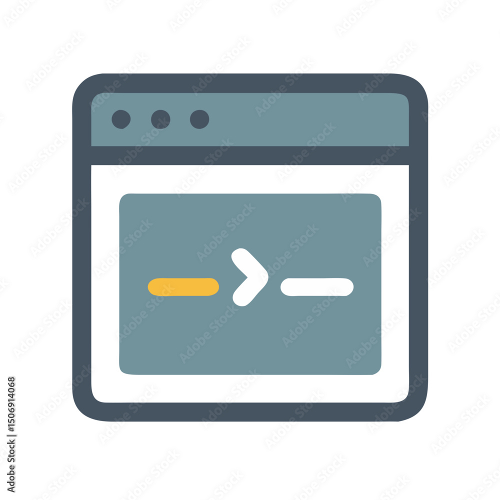 Poster terminal window showing coding prompt on white background