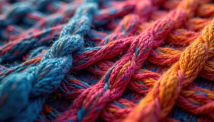 Intricate woven textile, close-up showing texture and design , background, macro