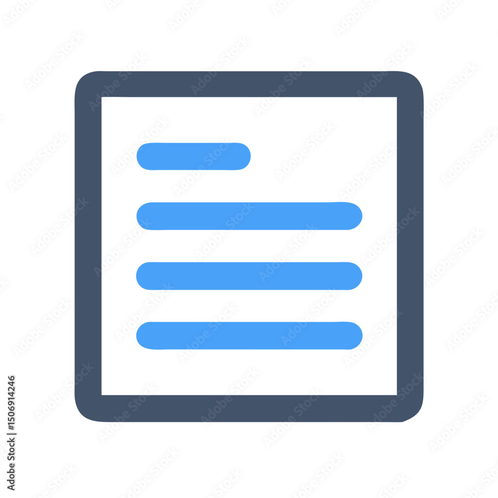 Poster document icon with text lines on a white background
