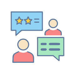 Customer feedback and rating illustration in flat design style