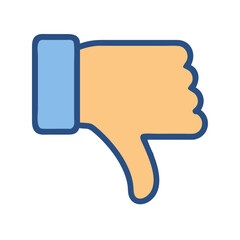 Thumb down icon vector illustration on White Background