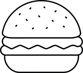 Veggie Burger Patty Vector Line Art for Vegan Menus, Cafe Posters, and Fast Food Art