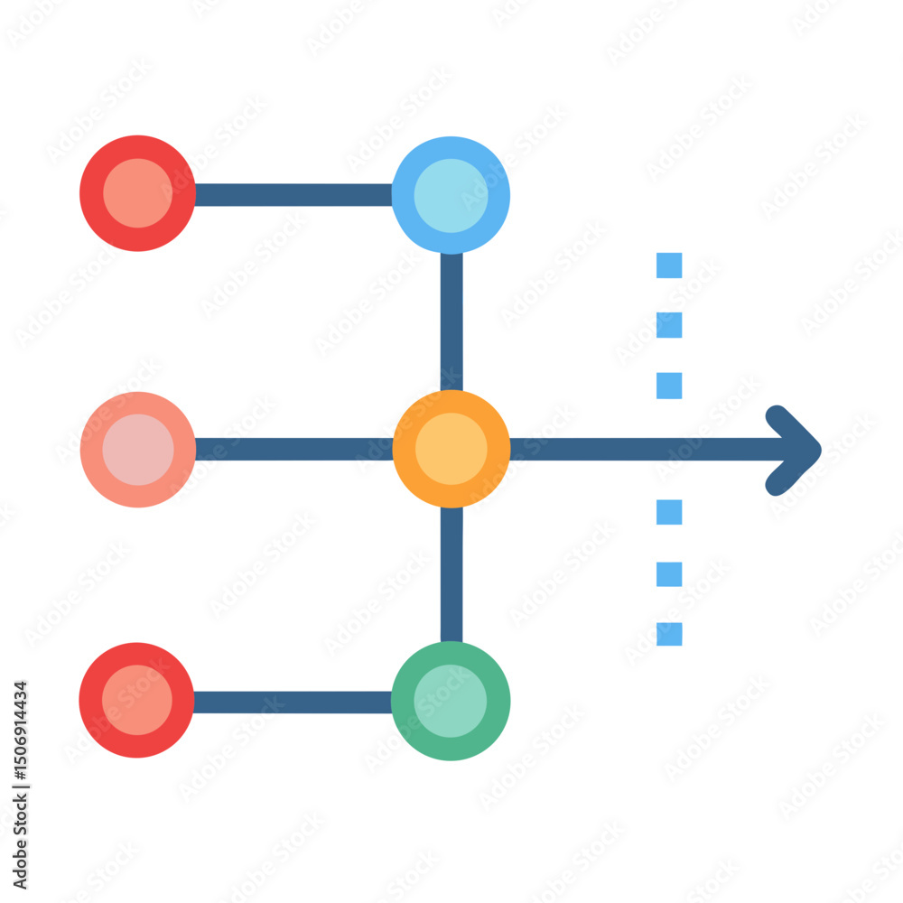 Poster workflow diagram displays process mapping with colorful nodes