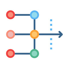 Workflow diagram displays process mapping with colorful nodes
