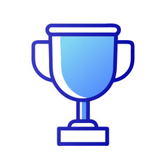 Simple blue trophy icon illustration for awards presentation