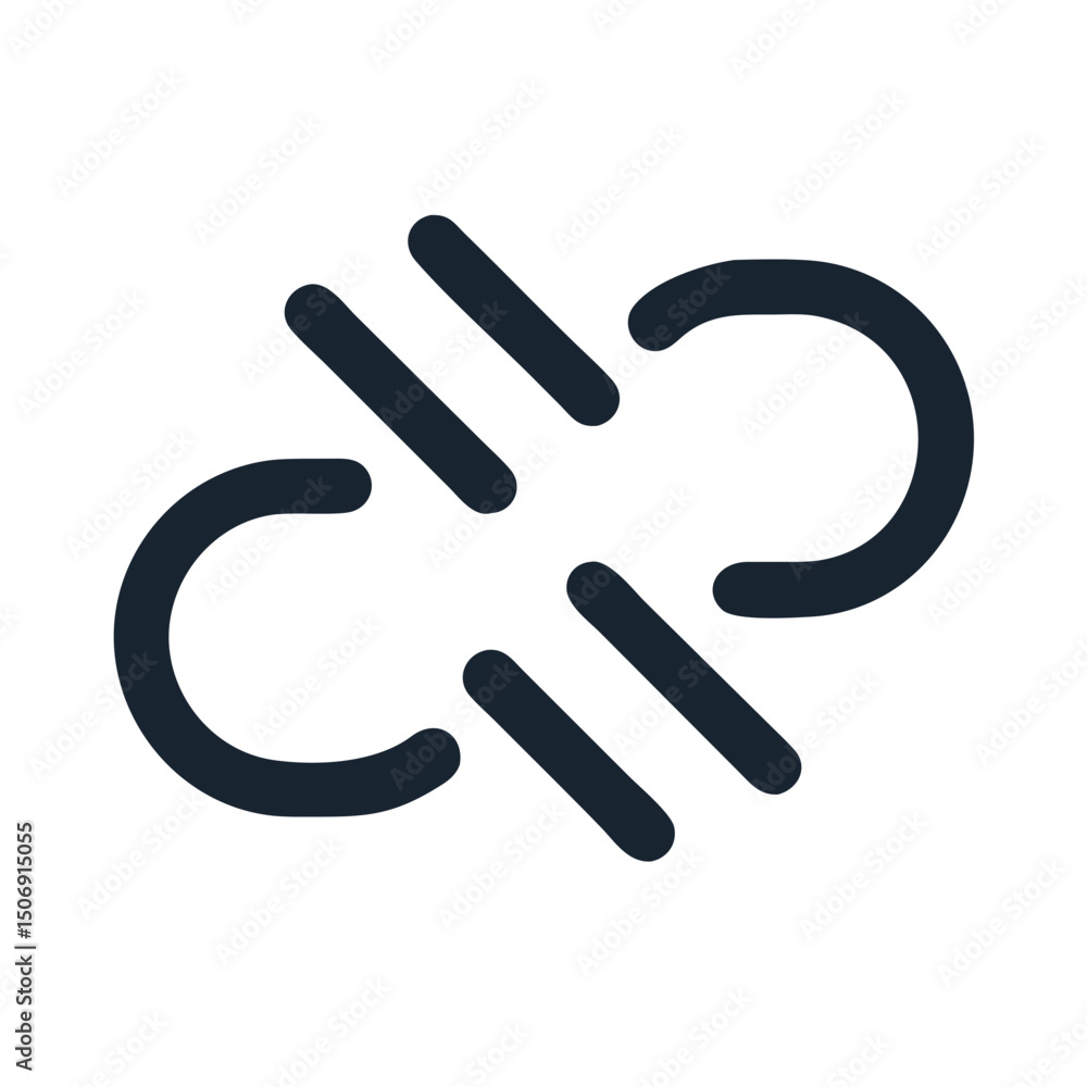 Poster abstract link connection symbol vector logo on dark backdrop