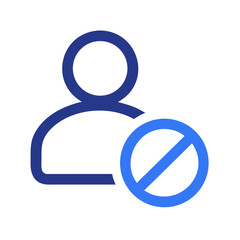 User account restricted icon on White Background for design
