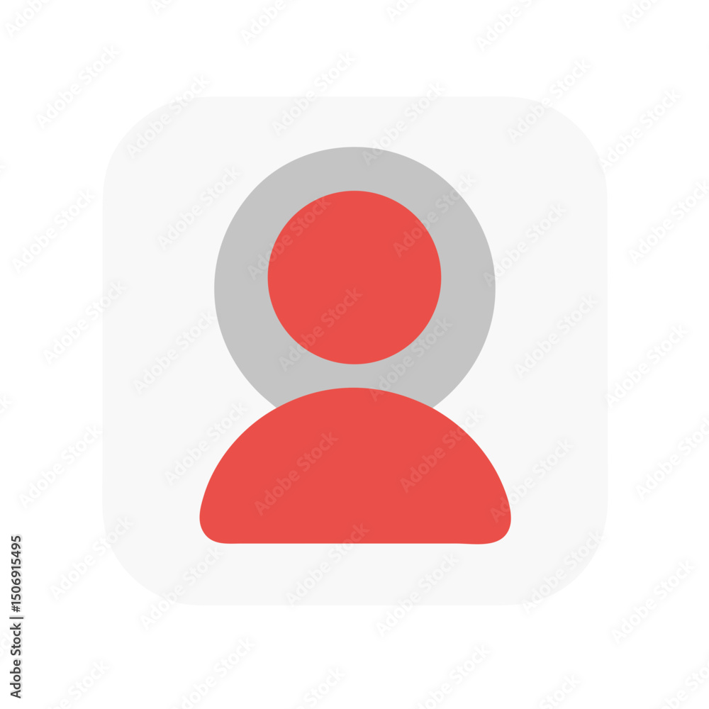 Poster simple flat design user icon inside rounded square