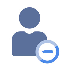 User profile icon with removal button on White Background