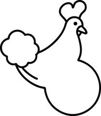 Zesty Chicken Nugget Vector Line Art for Spicy Fast Food Menu and Snack Poster Use