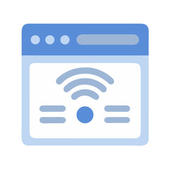 Web browser window displaying wifi signal connection graphic