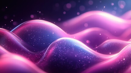 Obraz premium Colorful Abstract Waves with Sparkles in Dreamy Background