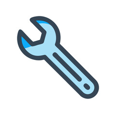Wrench flat illustration on a White Background for repair