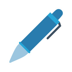 Blue pen illustration on White Background in simple style