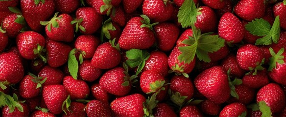 The Abundant Display of Fresh, Vibrant Strawberries Ready for Enjoyment