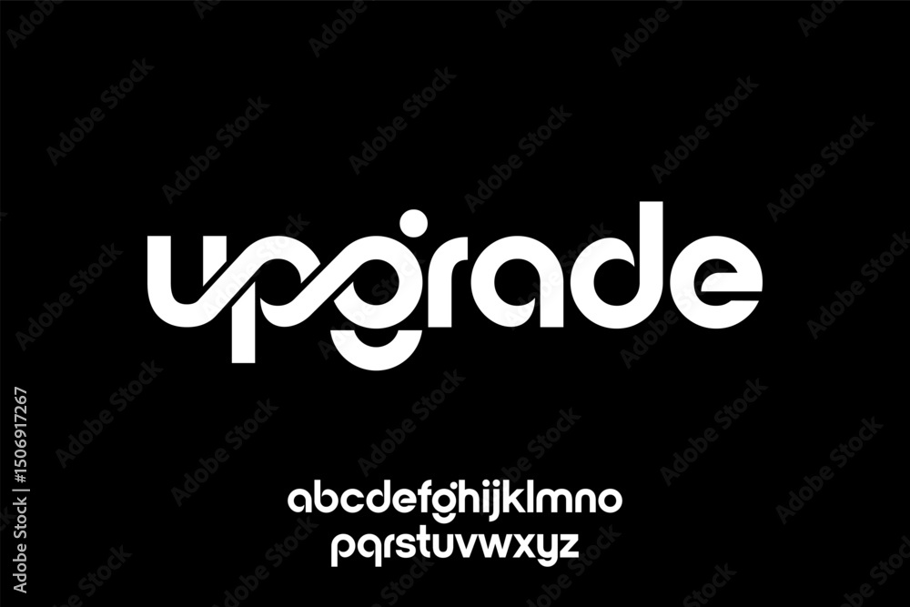 Fototapete word upgrade . modern minimalist geometric circular font with rounded edges.