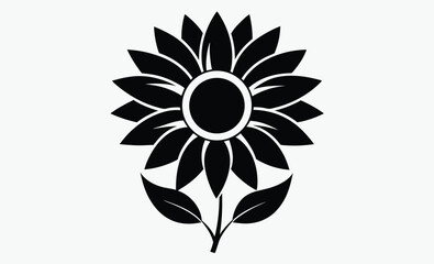 Sunflower Silhouette Vector Illustration